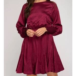 She + Sky Burgundy Mini Dress
